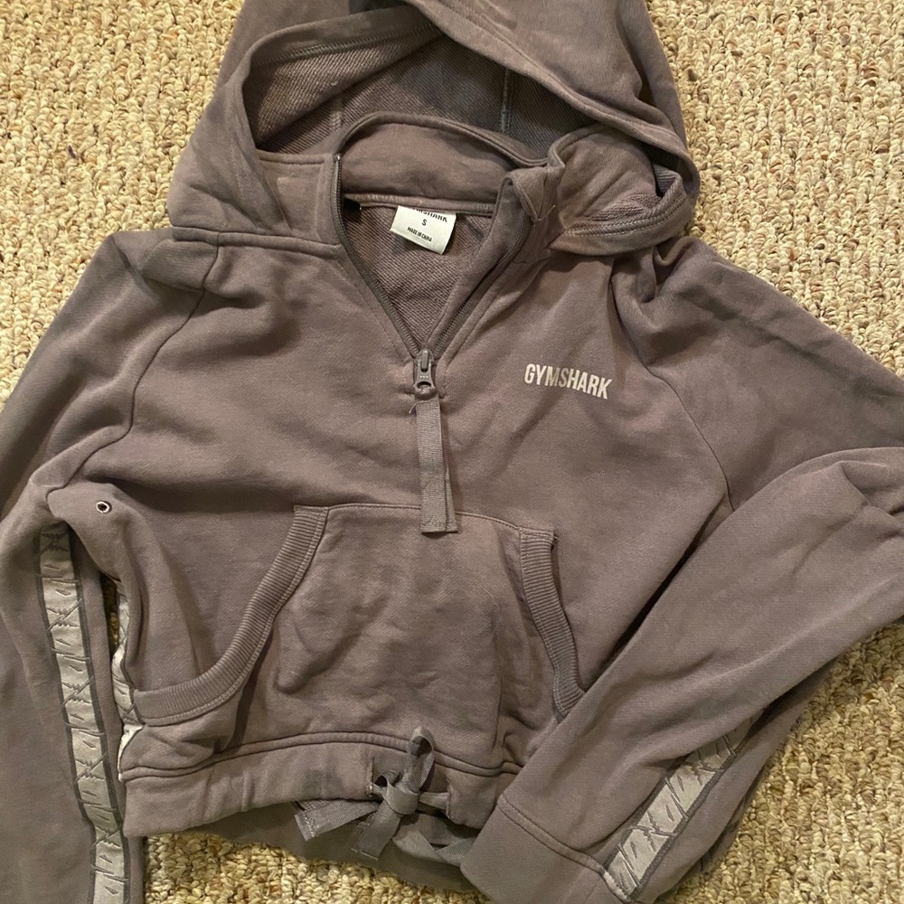 Gymshark gray crop hoodie